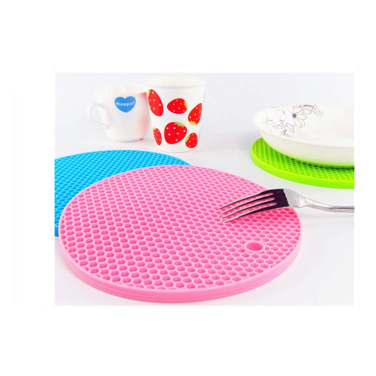 Colored round heat-insulated silicone rubber pad