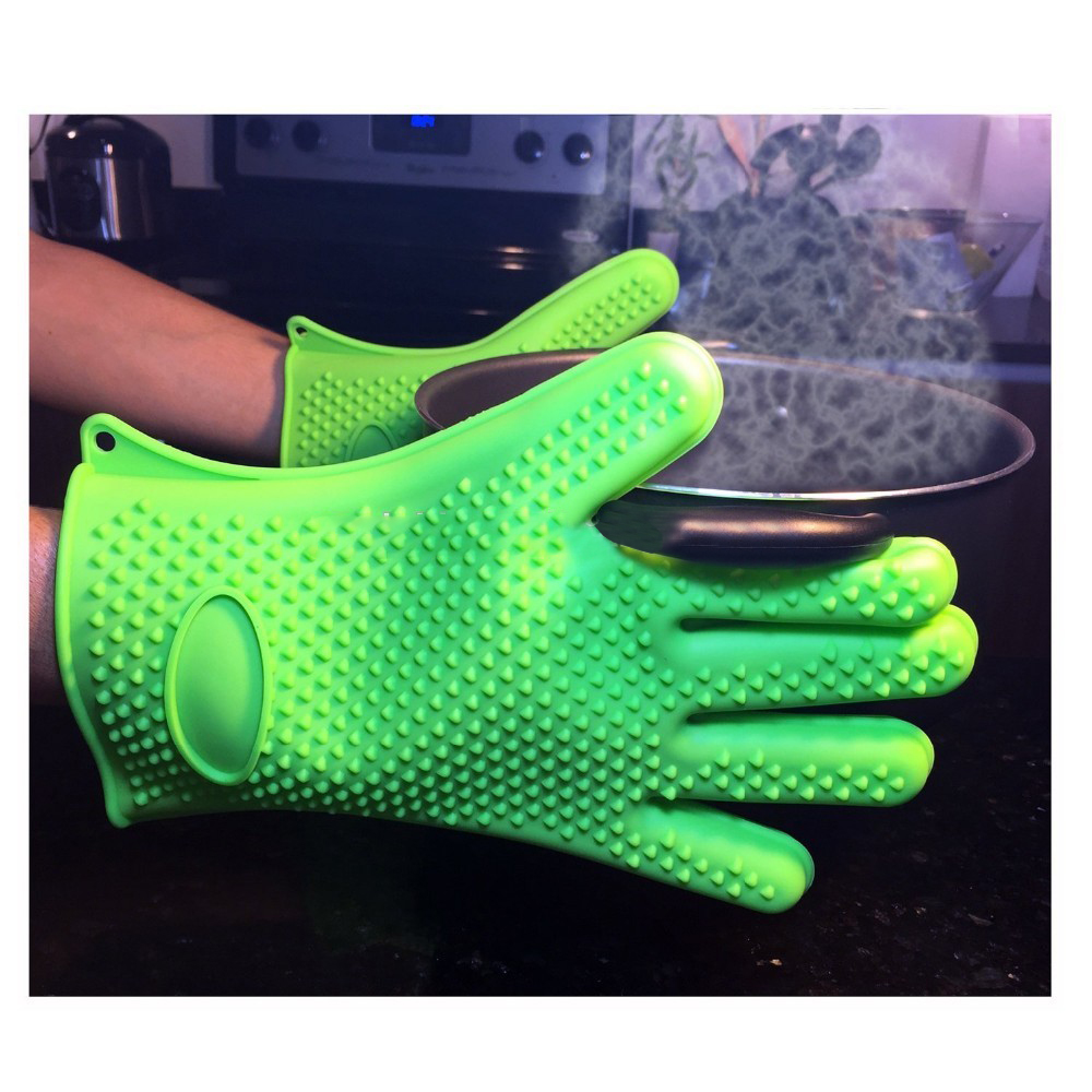 Heat-resistant silicone grill/oven glove