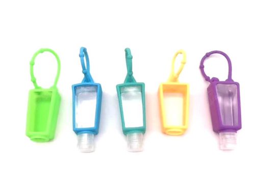 Portable Silicone Hand Sanitizer Bottle Cover with PET Bottle